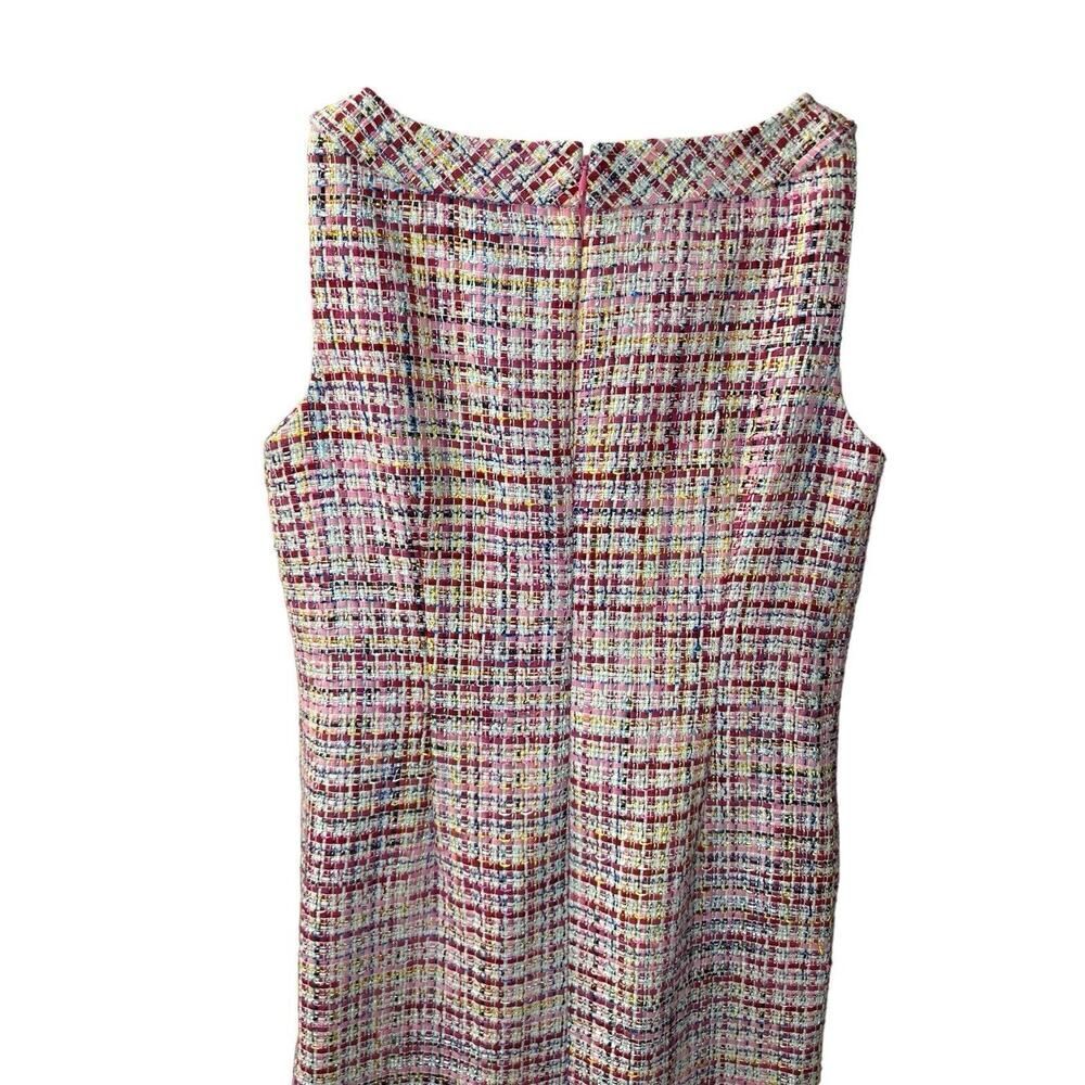 Talbots Pink Multicolor Tweed Midi Sheath Dress - Picture 9 of 15